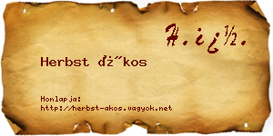 Herbst Ákos névjegykártya